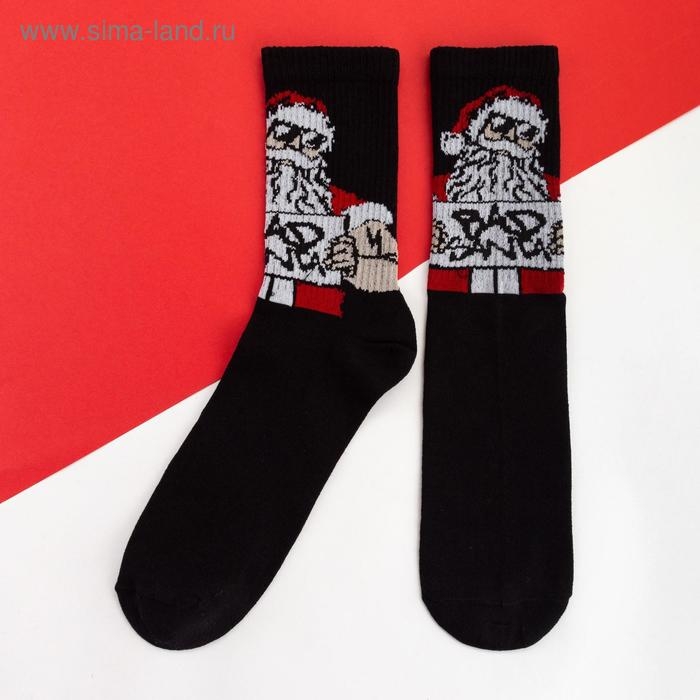 Носки новогодние мужские KAFTAN Носки новогодние мужские KAFTAN "Bad Santa" размер 41-44 (27-29 см), цвет чёрный