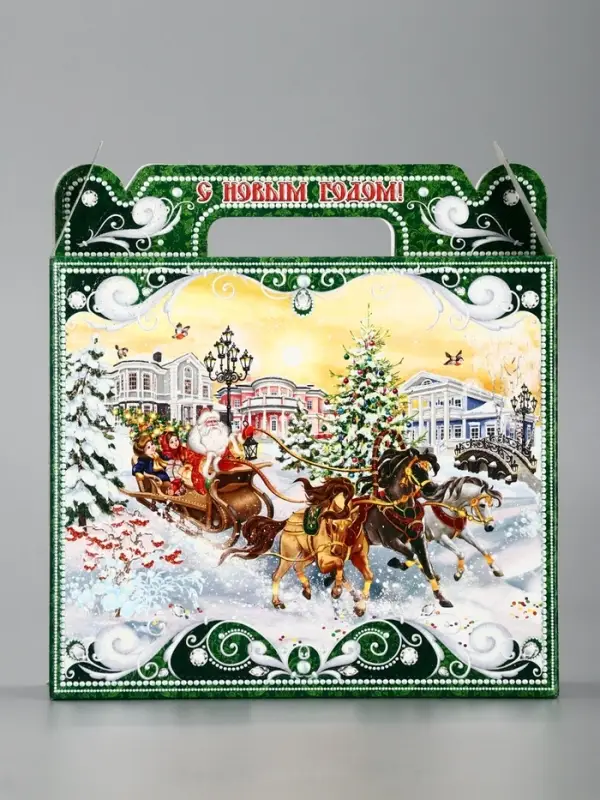 Подарочная коробка новогодняя &laquo;Чудо тройка&raquo; Чемоданчик малый, 17.3&times;6.5&times;15 см