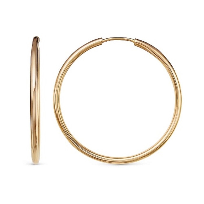 Серьги-кольца &laquo;Классика&raquo; d=4, розовое золочение