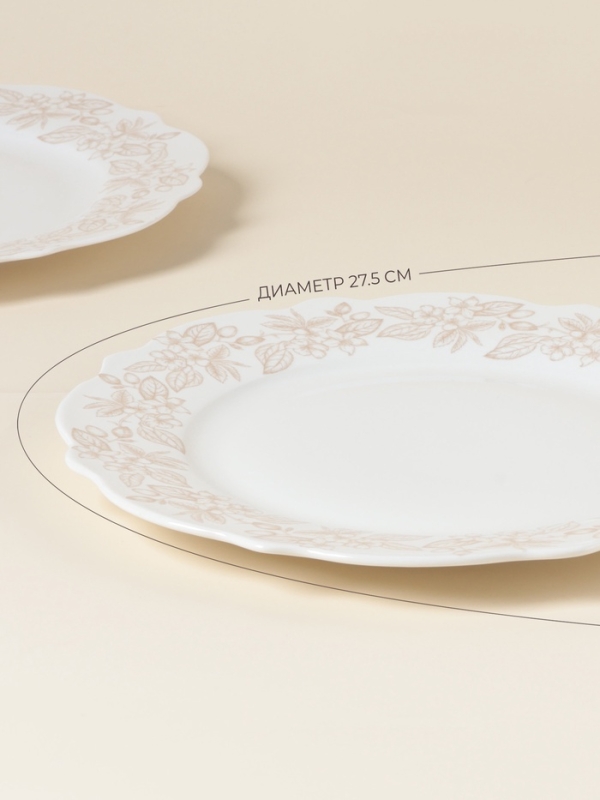 Тарелки SL Home &laquo;Аманде&raquo;, d=27,5 см, набор 2 шт, фарфор, белые