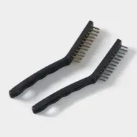 Набор щёток универсальных Доляна, 2 шт, 21&times;2&times;2,5 см, рабочая часть 8,5&times;1,5&times;1,5 см, цвет чёрный