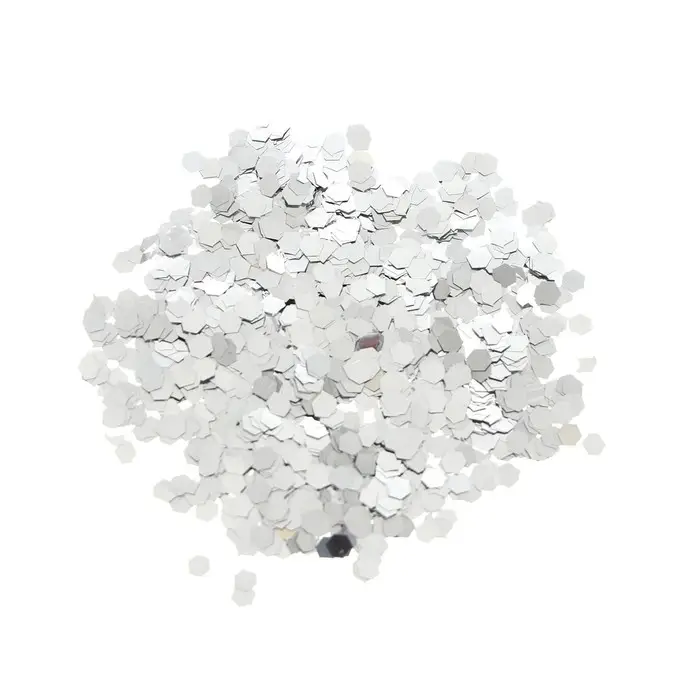 Наполнитель для воздушных шаров &laquo;Конфетти&raquo;, шестиугольник, 10 г, серебряный