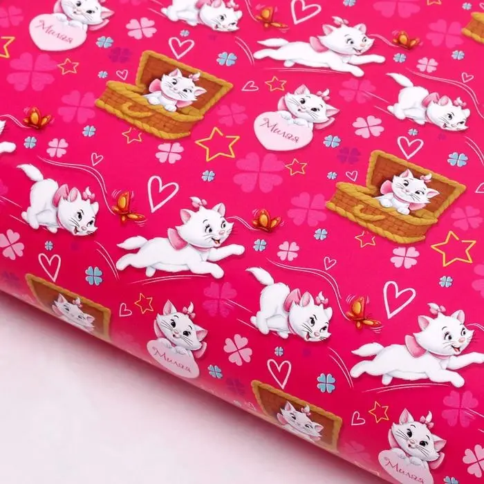 Бумага упаковочная глянцевая &laquo;Милая&raquo;, 70x100 см, Коты аристократы