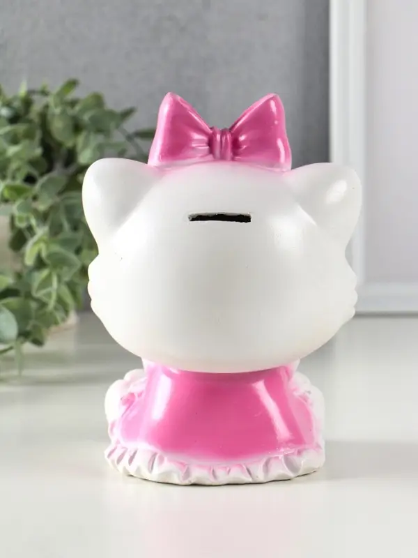 Копилка "Киска с бантом розовым" 17,5х12,5х11,5 см