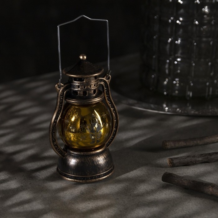 Светодиодная фигура &laquo;Фонарь с Дедом Морозом&raquo; 8 &times; 12 &times; 6 см, пластик, батарейки AG13х3 (в комплекте), свечение тёплое белое