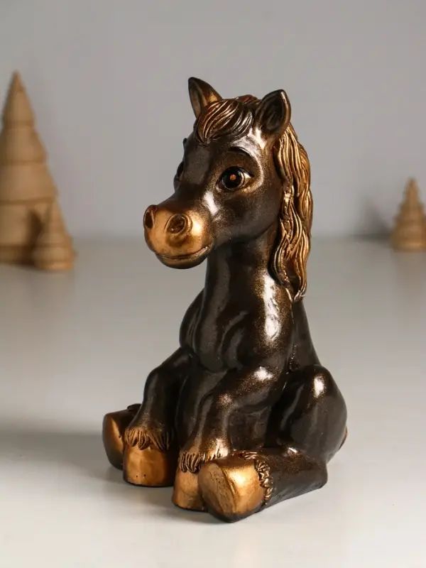Копилка "Радостный конь" 20 см, бронза