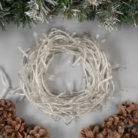 Гирлянда &laquo;Нить&raquo; 10 м, IP20, прозрачная нить, 100 LED, свечение красное, 8 режимов, 220 В