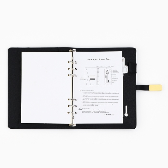 Ежедневник новогодний со встроенным зарядным устройством 8000 мАh и флешкой 16 ГБ, 17,5 х 24 см.