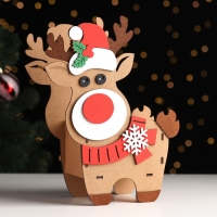 Кашпо деревянное новогоднее "Оленёнок" 28х22,5х8,5 см орех Кашпо деревянное новогоднее "Оленёнок" 28х22,5х8,5 см орех