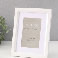 Фоторамка МДФ "Anna" 15х20 см, с паспарту (10х15 см), белый (пластиковый экран)