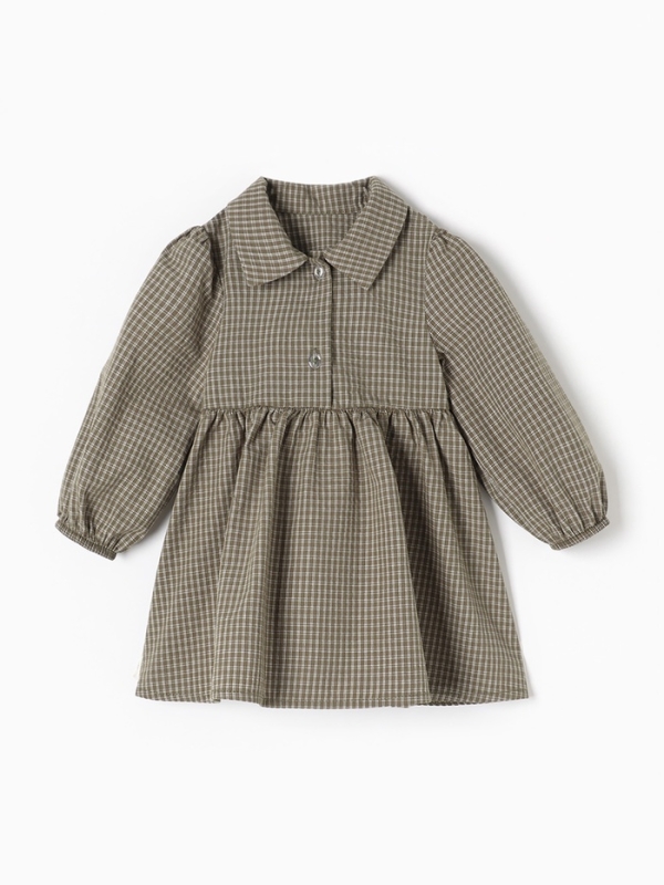 Платье Крошка Я Платье Крошка Я "Клетка", рост 74-80, зеленый