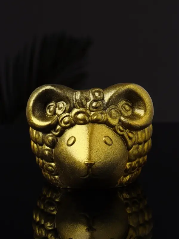 Кашпо "Баран" 12х10х7 см , золото