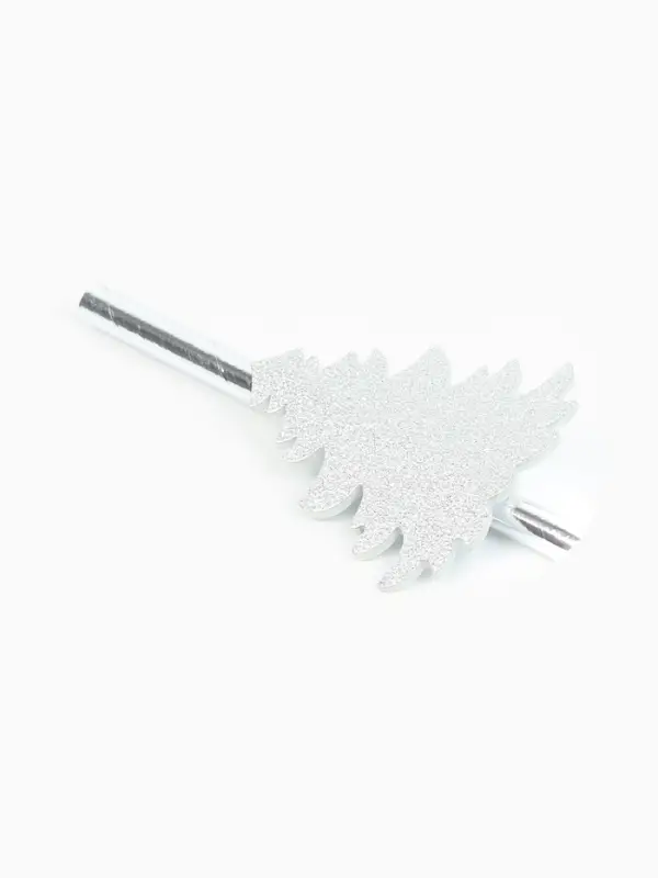 Трубочки для коктейля серебряная елочка (набор 6 шт.)