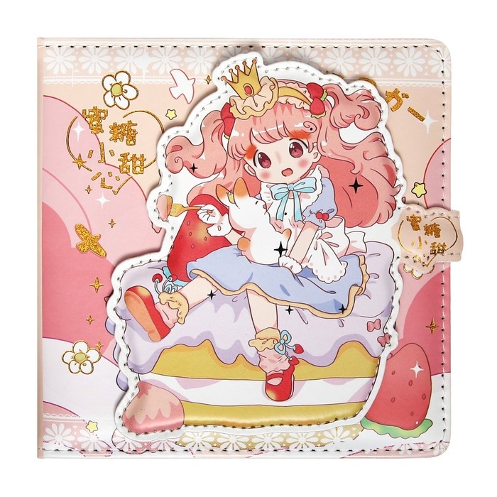 Записная книжка подарочная, А6, 132 листа, цветной блок, с хлястиком на магните, обложка пвх, "Аниме", МИКС