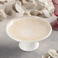 Блюдо керамическое для торта &laquo;Гравитация&raquo;, 16,5&times;8,5 см, цвет бежевый