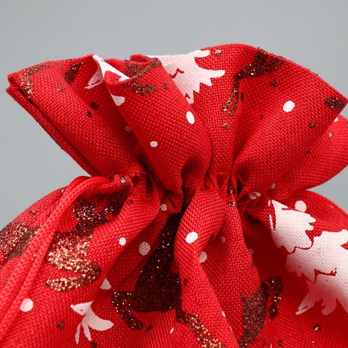 Мешочек подарочный холща «Снежный лес», ёлки, 20 х 30 см +/- 1.5 см, Новый год Мешочек подарочный холща «Снежный лес», ёлки, 20 х 30 см +/- 1.5 см, Новый год