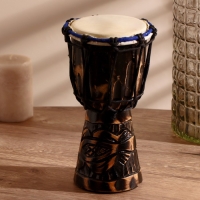 Сувенирный музыкальный инструмент барабан джембе "Тёмный" 26х14х14 см МИКС Сувенирный музыкальный инструмент барабан джембе "Тёмный" 26х14х14 см МИКС