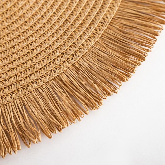 Салфетка сервировочная Доляна  "Бохо", цв.бежевый, d 38 см