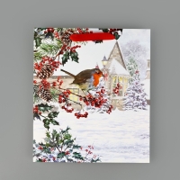 Пакет подарочный новогодний ламинированный &laquo;Зимнее утро&raquo;, M 30 х 26 х 9 см, Новый год