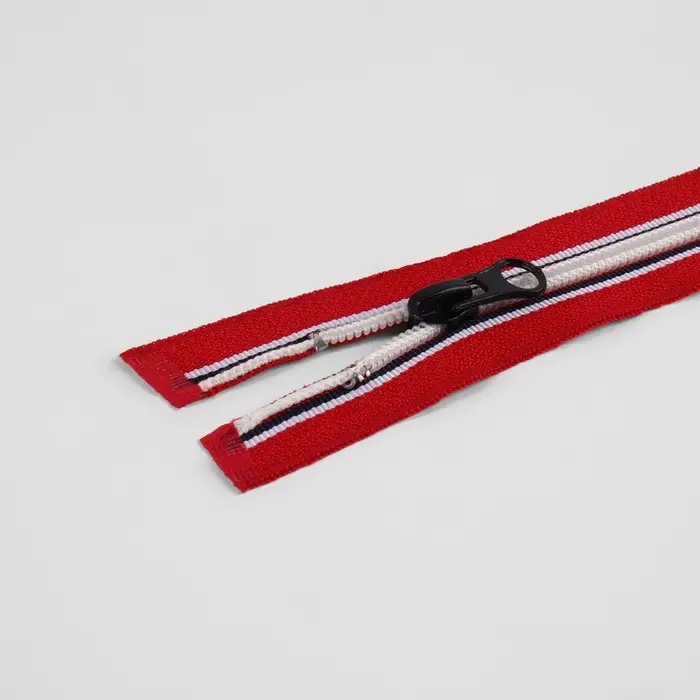 Молния &laquo;Спираль&raquo;, №5, разъёмная, замок автомат, 80 см, красная, белая, чёрная