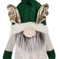 Фигура текстиль &laquo;Гном лосяш в зелёном&raquo; 33&times;12&times;18 см, 1 LED, от батареек AG13&times;3, свечение тёплое белое