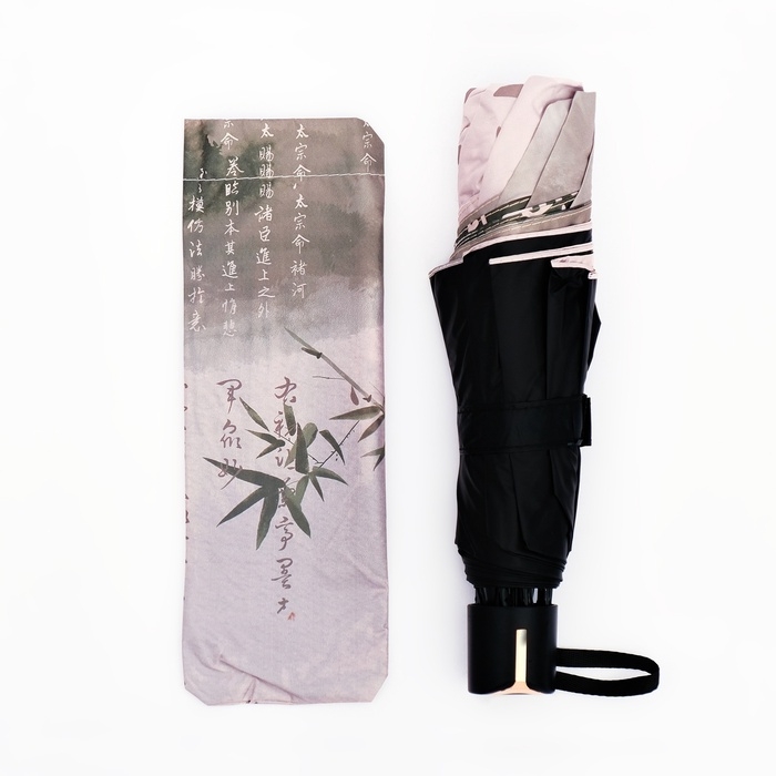 Зонт механический &laquo;Япония&raquo;, эпонж, 4 сложения, 8 спиц, R = 48/55 см, D = 110 см, цвет МИКС