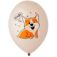 Воздушный шар латексный 14" &laquo;С днём рождения. Корги&raquo;, 50 шт.