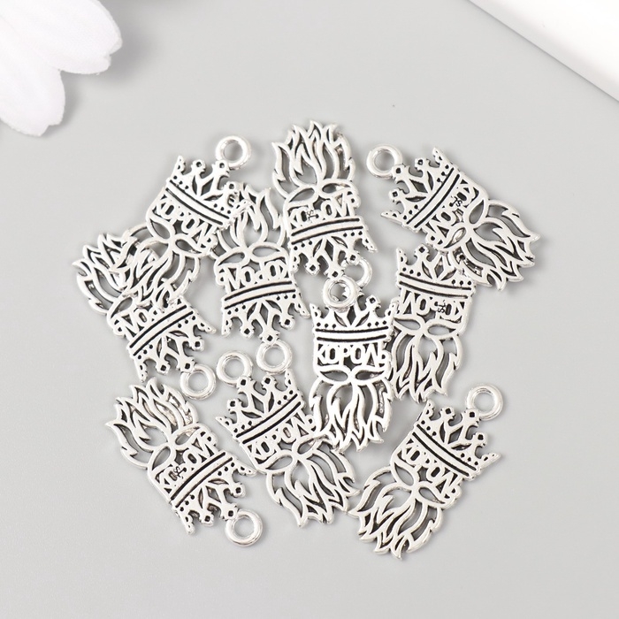 Металлический элемент, декоративная подвеска &laquo;Король&raquo; набор 10 шт 1,1х2,5 см