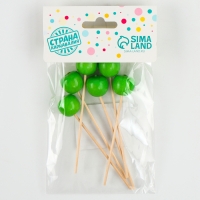 Шпажки &laquo;Яблочки&raquo;, 11 см, набор 6 шт., цвет зелёный