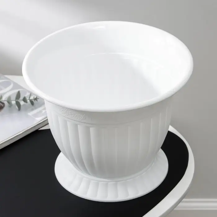 Горшок для цветов &laquo;Венеция&raquo;, 7 л, пластиковый, белый