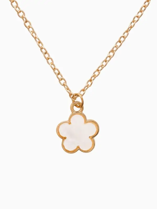 Набор 2 пред-та: серьги,кулон "Цветочки", цвет белый в золоте 44+удл.