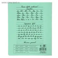 Тетрадь 18 листов в линейку &laquo;Зелёная обложка&raquo;, с алфавитом, плотность 60 г/м&sup2;, белые листы, термоупаковка 25 шт.