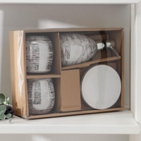 Набор аксессуаров для ванной комнаты &laquo;Нити&raquo;, 4 предмета (мыльница, дозатор 400 мл, 2 стакана), цвет серебряный