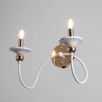 Бра "Милано" 2хЕ14 40Вт бело-золотой 36х26х24 см Бра "Милано" 2хЕ14 40Вт бело-золотой 36х26х24 см