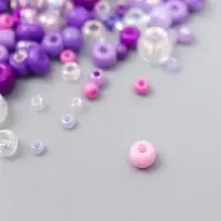 Бисер стекло 6/0 - 15/0 &laquo;Ассорти фиолетовое&raquo; d=1.5-4 мм, н-р 10 г