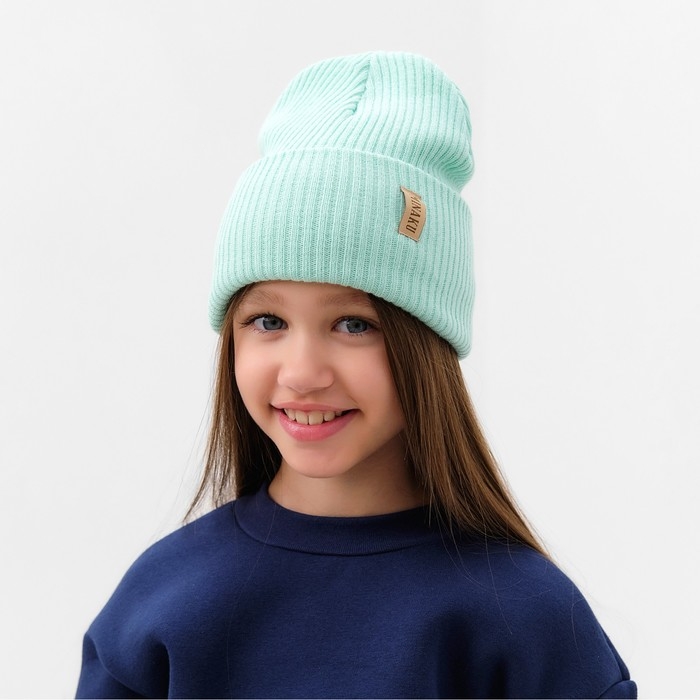 Шапка детская MINAKU р-р 50-52, цвет мятный Шапка детская MINAKU р-р 50-52, цвет мятный
