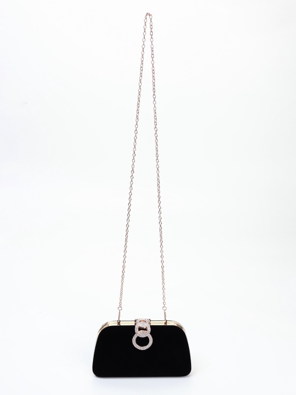 Сумка жен, 20*6*12, отд на фермуаре, цепь, текстиль, черный Сумка жен, 20*6*12, отд на фермуаре, цепь, текстиль, черный