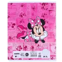 Тетрадь в линейку 24 листа, 5 видов МИКС, обложка мелованная бумага, &laquo;Минни Маус&raquo;
