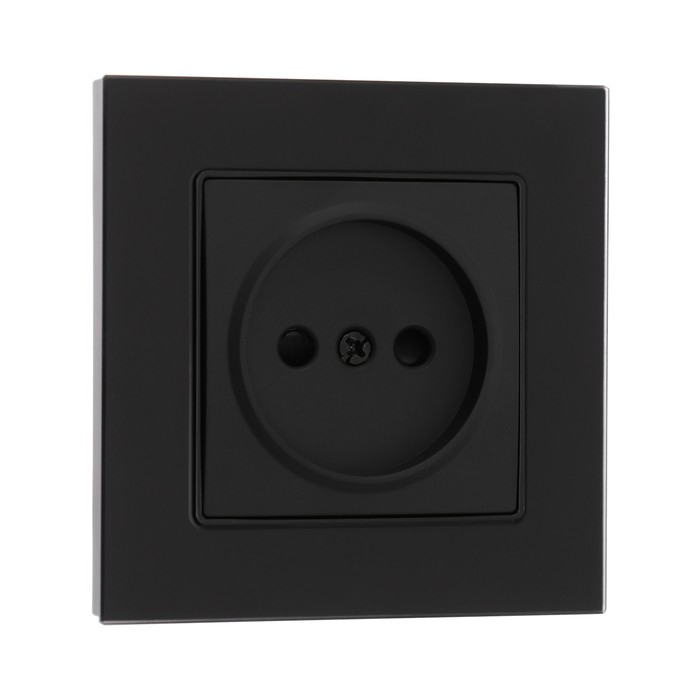 Розетка одноместная TOT Matte Glass, 10 А, скрытая, без з/к, стекло, черная Розетка одноместная TOT Matte Glass, 10 А, скрытая, без з/к, стекло, черная