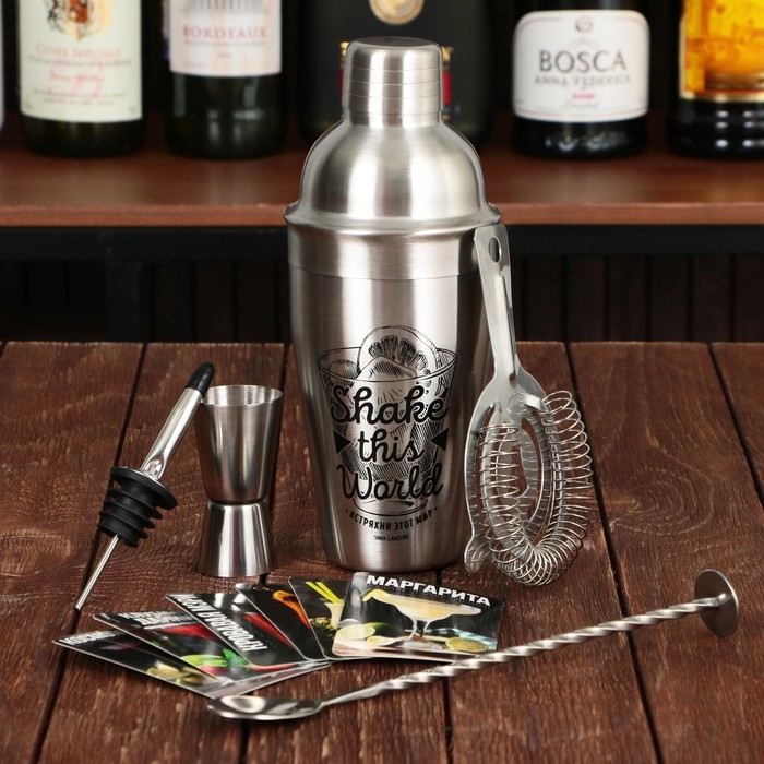 Набор барный &laquo;Собери друзей&raquo;, 5 предметов, карточки с рецептами