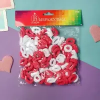 Резинка для волос "Махрушка спорт" (набор 100 шт) 1,5 см, розовый-белый