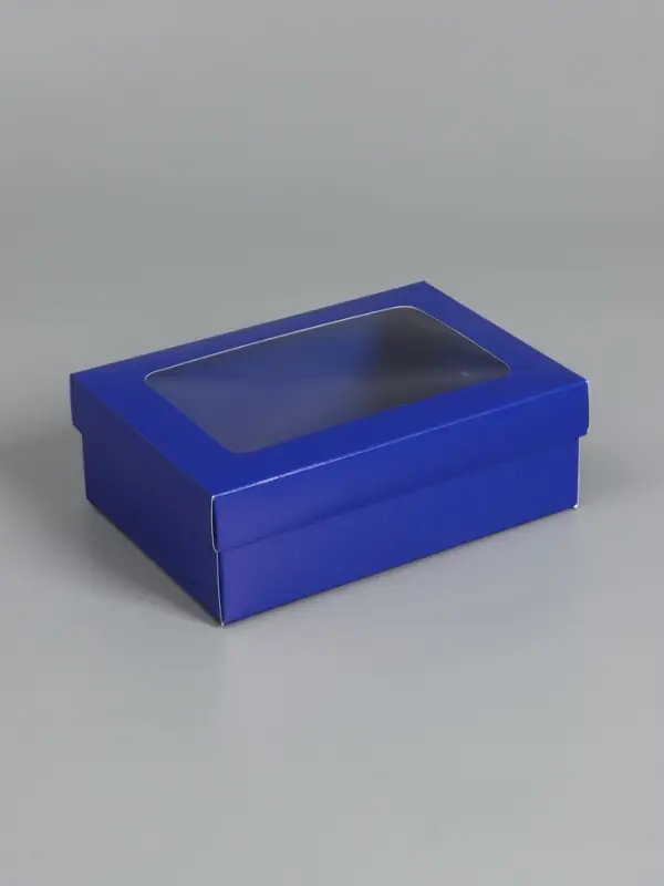 Коробка складная &laquo;Синяя&raquo;, с окном 21 х 15 х 7 см