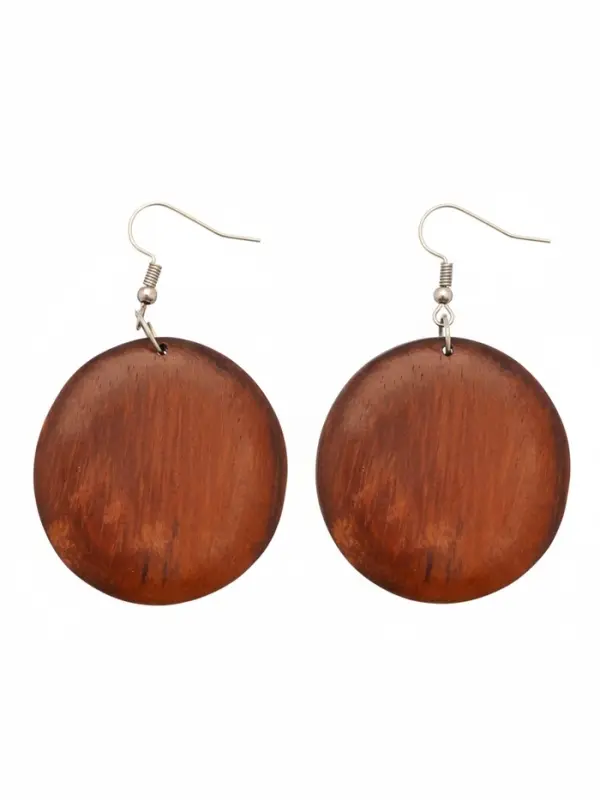 Серьги " Круг" дерево соно