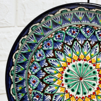 Ляган Риштанская Керамика "Узоры", 25 см, синий, микс