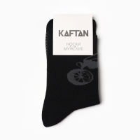 Носки мужские "Крутой мужик" р-р 41-44 (27-29 см), цвет чёрный Носки мужские "Крутой мужик" р-р 41-44 (27-29 см), цвет чёрный