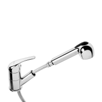 Смеситель для кухни ZEIN ZC2041, однорычажный, картридж 35 мм, с выдвижной лейкой, хром