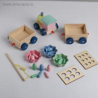 Развивающая игра &laquo;Паровозик&raquo; 3 в 1: рыбалка + каталка + сортер, 35 &times; 11 &times; 10 см