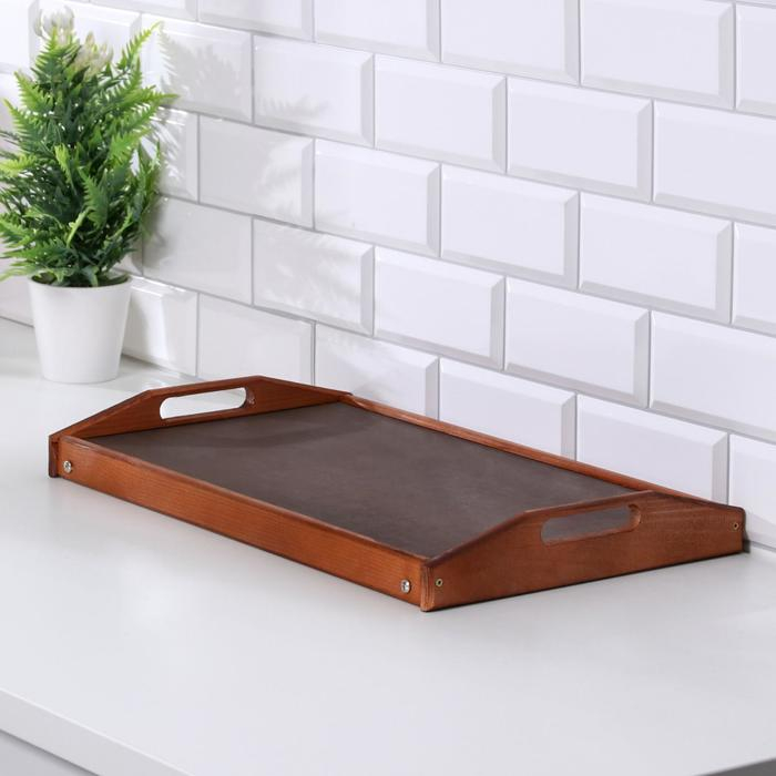 Столик для завтрака складной, 50&times;30см, с ручками, морёный