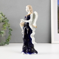 Сувенир фарфор Ангел с барабаном кобальт 20см