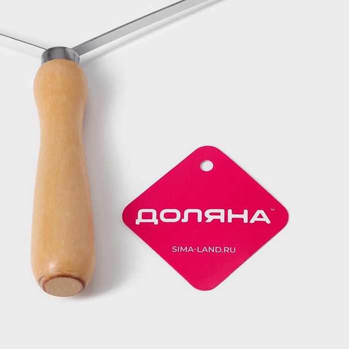 Щётка скребок для удаления шерсти и катышков с ковров и мебели Доляна, лакированная ручка, 25&times;23 см